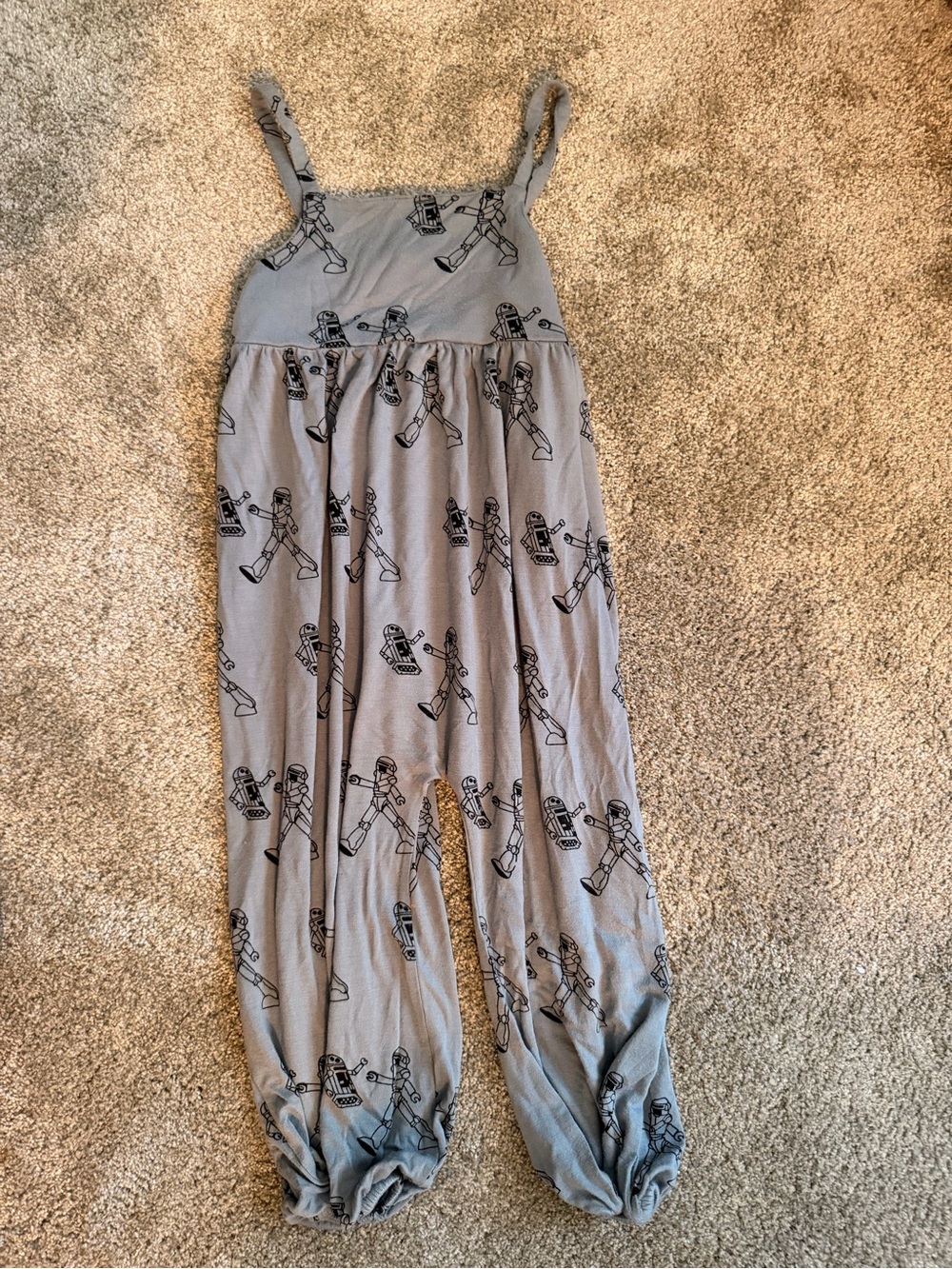 kate quinn slate blue Robot Print Girls Jumpsuit